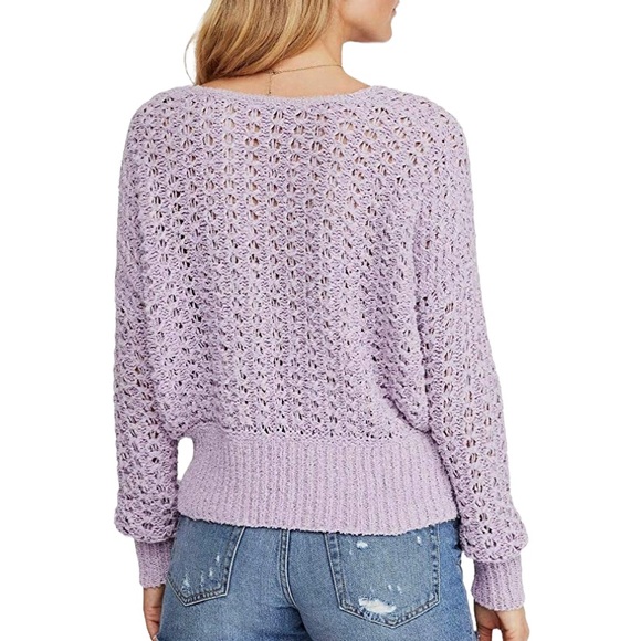 Free People Best of You Cropped Lavender Sweater - S - Picture 2 of 14